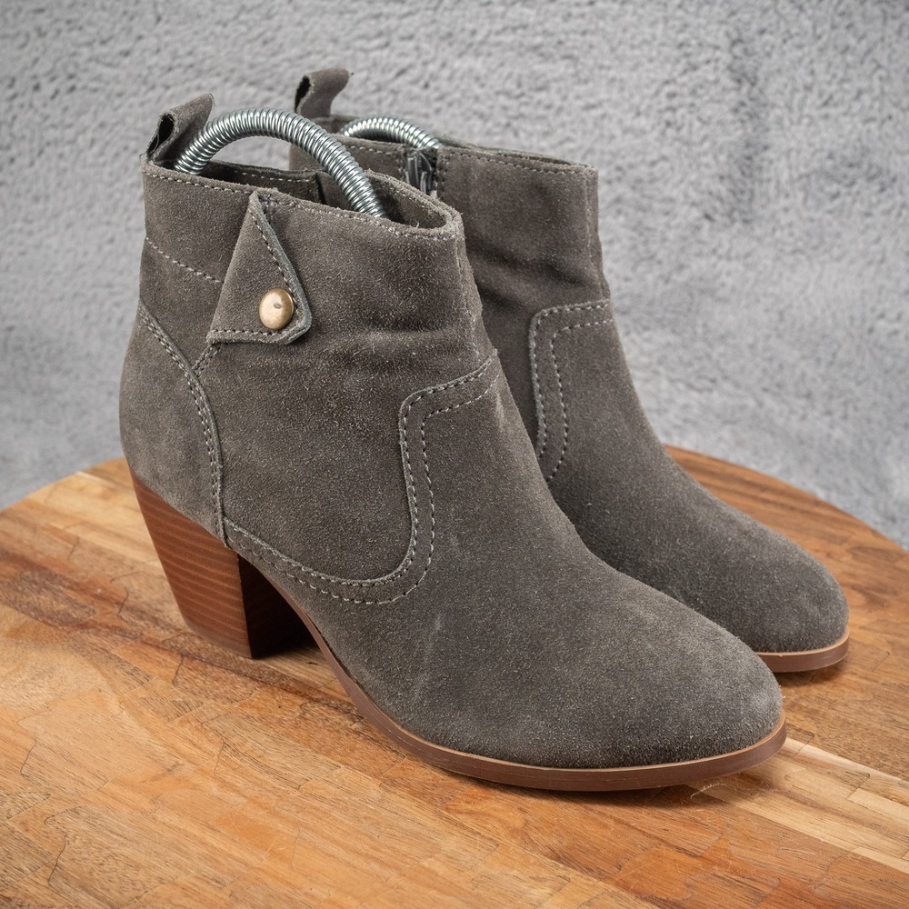 diba true boots Leather Suede‎ Gray High heel grey ankle booties size 6